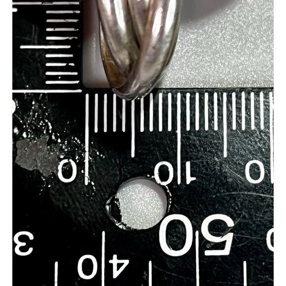 Vintage Sterling Silver 3 Band Rolling Ring Size 7 Interlocking Spinner Style - Picture 12 of 12